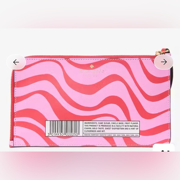 Kate Spade Pink and Red NWT Wave Pattern Sticky Situation Wristlet - Picture 2 of 2